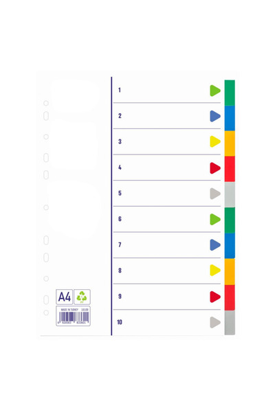 OFİS A4 Separator 1-10 Colorful Bookmark