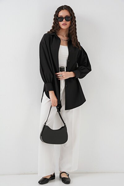 Hiccup Bdart Buttoned Long Wide Poplin Shirt