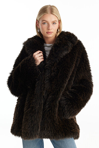 Ted Baker ACI KAHVERENGİ SUNİ KÜRK KABAN