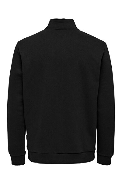 Only & Sons Ανδρικό μαύρο φούτερ ONSCERES HALF ZIP SWEAT NOOS - 22019055