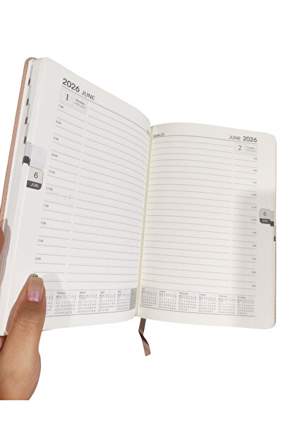 Limmy 2026 Agenda Pastel Colored Textured Daily Planner A5 (15X21 cm) - Nude