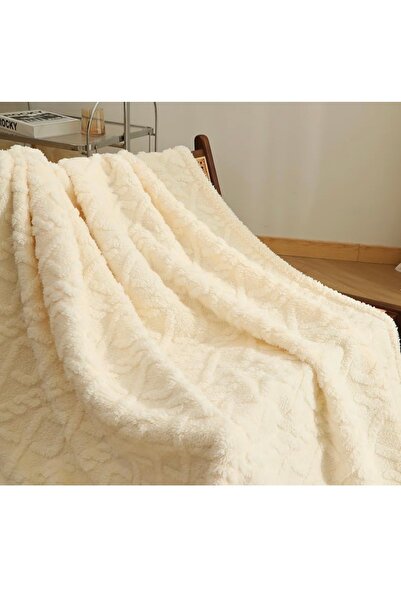 Taç Double knitted and furry blanket