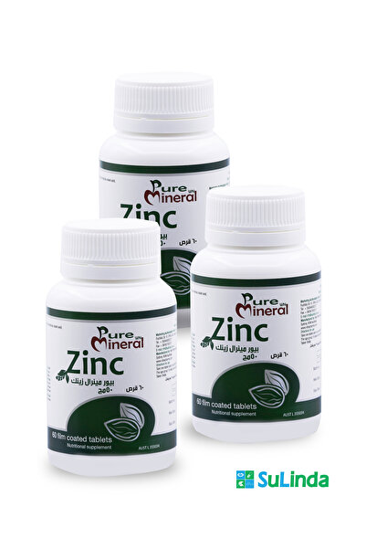 SuLinda Pack of 3 Pure Mineral WN Zinc 50 mg 60 Tablets