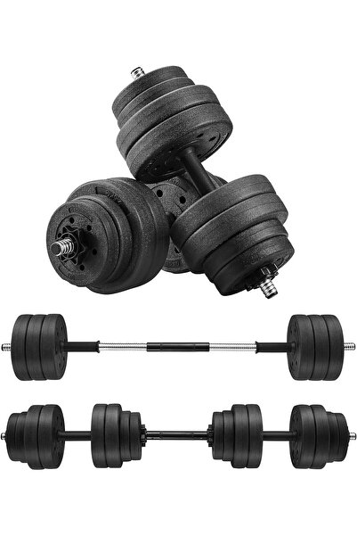 SONGMICS Set gantere și haltere reglabile 2x15kg cu bară de oțel