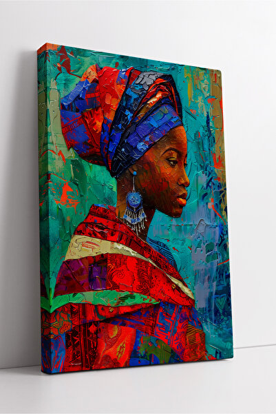 KOSS Dijital Portret de femeie africană, artă etnică, tematică culturală, sti...