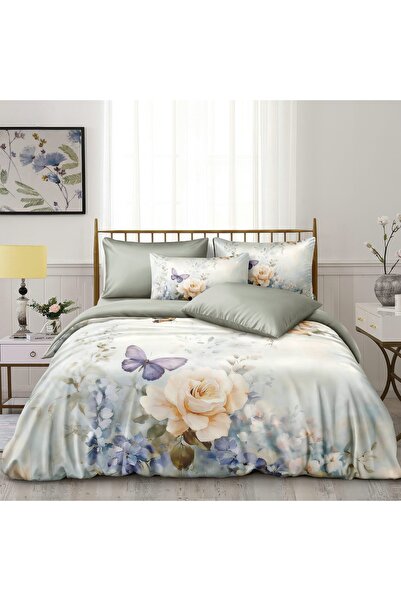 CHIRASO CHIRASO Bed Linen, Fine SATIN 4 Pieces ELASTIC Fitted Sheet 180x200 Duvet Cover 200x230 2 Pillowcases