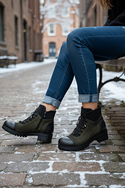 Y&D Shoes 2025 New Season Women's Stylish Boots Zippered Lace-Up Thick Sole