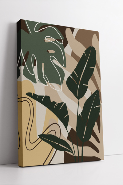 KOSS Dijital Tablou de pânză boho cu model de frunze tropicale abstracte – de...