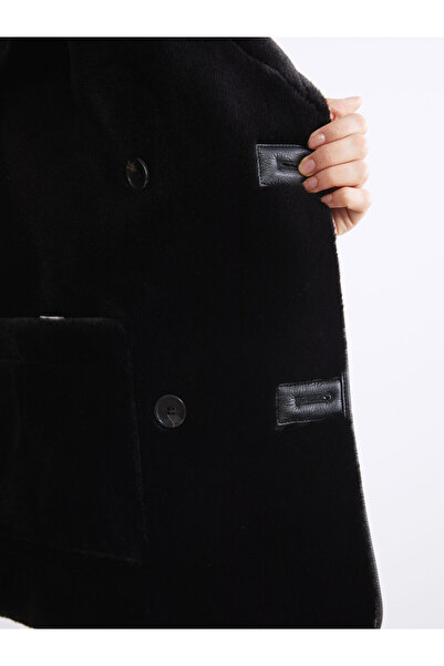 LC Waikiki Özmarka New Season Double-Breasted Collar Women's Leather-Look Coat