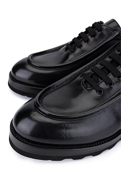 Tamer Tanca Men's Genuine Leather Black Casual Shoes