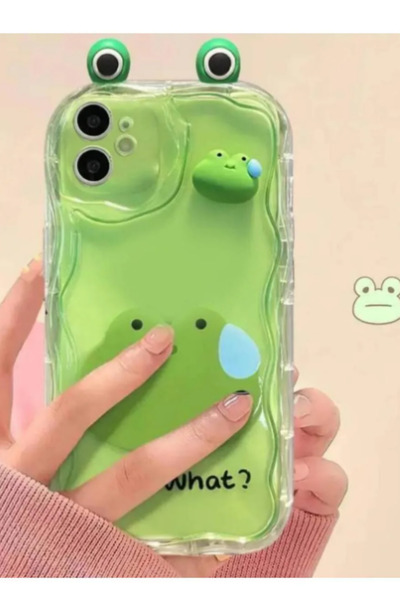 Glazef حافظة شفافة متوافقة مع iPhone 13/14 بتصميم Frog Ear مع حماية محيط الكاميرا مطبوع درجة