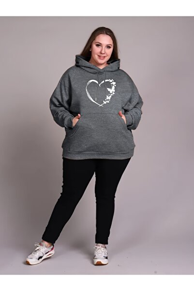 MODAVİBE Hanorac unisex cu glugă, imprimat, cu buzunar cangur