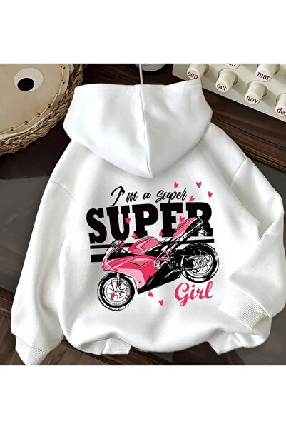 Bestteks Super Girl Long Sleeve Hooded Sweatshirt
