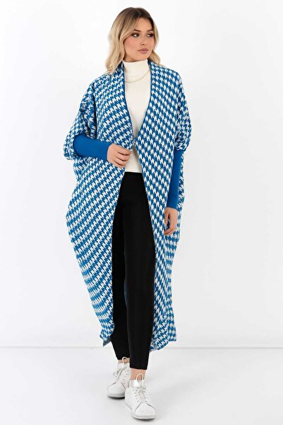 Cemre Life New Deux Kazayağı Patterned Knitwear Poncho