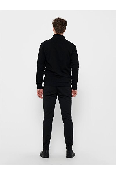 Only & Sons Ανδρικό μαύρο φούτερ ONSCERES HALF ZIP SWEAT NOOS - 22019055