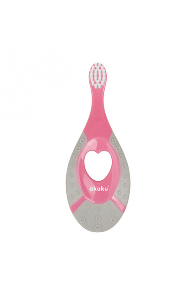 Akuku Periuta de dinti pentru bebelusi si copii pink/grey 0-2 ani