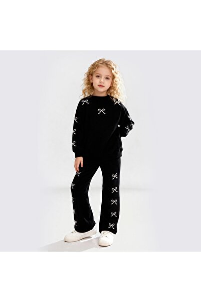 Lmn Embroidered Bow Detail 2-Strand Seasonal Girl's Set