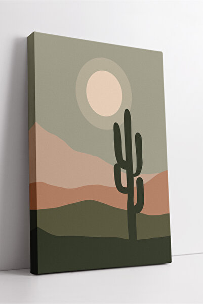 KOSS Dijital Pictură modernă pe pânză în stil boho minimalist cu cactus deșer...