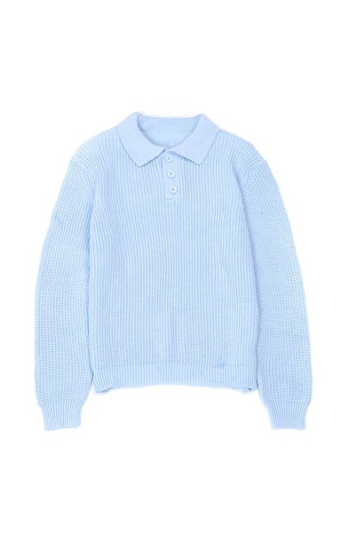 no7man Montal Blue Polo Neck Sweater