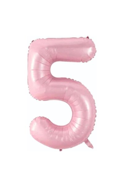 GÖRKEM TOPTAN PARTİ Folyo Balon 5 Rakamı Helyum Balon 76 Cm Pembe Renk - 5 Ya...