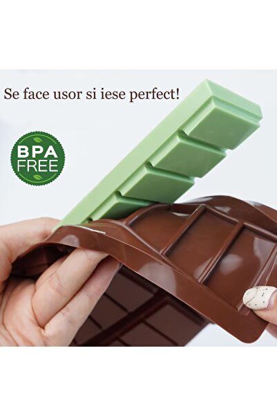 Salestore.ro Chocolate silicone mold model: 6 chocolate Dubai molds, 25x17x1.3 cm, Enjoy and create DIY, Brown