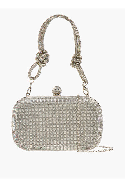 Flora Bella by Shoexpress Embellished Clutch with Chain Strap - D 4.5 cms