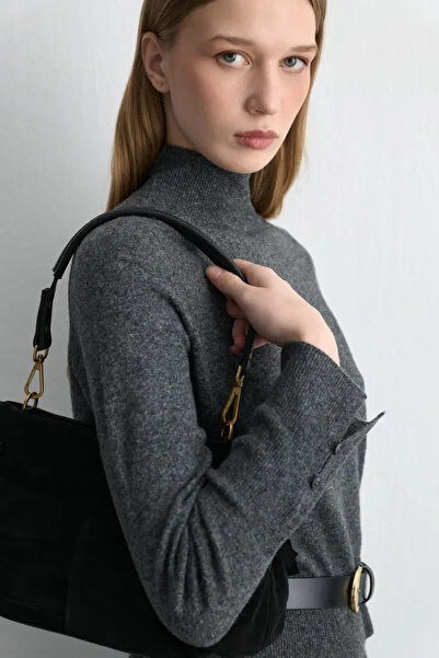 Gusto Wool Knit Blouse - Anthracite