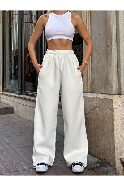 b buhari bykoc High Waist Elasticated Leg Double Pocket 3 Thread Sweatpants