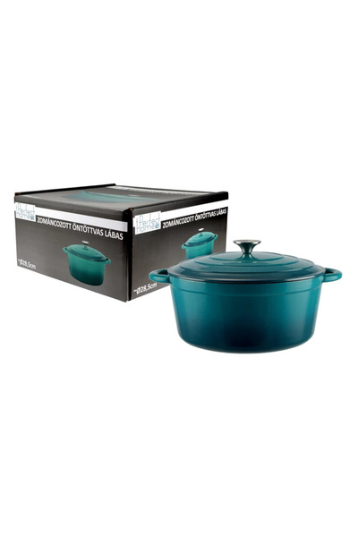 Perfect Home Enameled cast iron pot turquoise 6 liters
