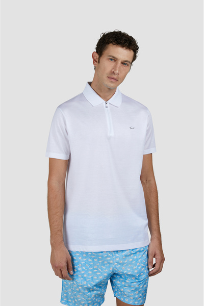 PAUL&SHARK MEN'S KNITTED POLOSHIRT C.WCOTTON