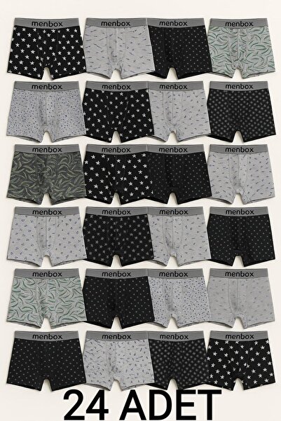 enmodaiçgiyim 24 штук чоловічих боксерів з бавовняної тканини з еластичним поясом і різноманітним дизайном | Дихаючий, еластичний пояс