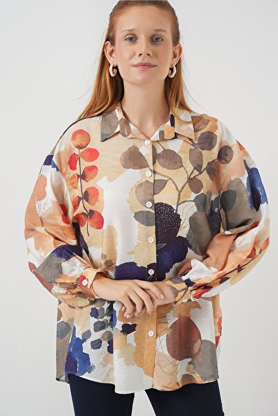 Hiccup Bdart Oversized Floral Pattern Buttoned Shirt