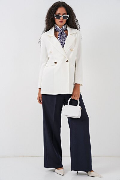 Hiccup Bdart Double-Breasted Lapel Button Detailed Blazer