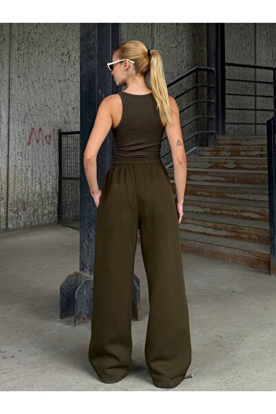 b buhari bykoc High Waist Elasticated Leg Double Pocket 3 Thread Sweatpants