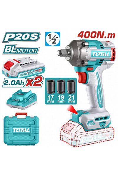 TOTAL - 20V 2.0Ah Li-Ion Cordless Impact Driver (includes 2 batteries, 1 charger)