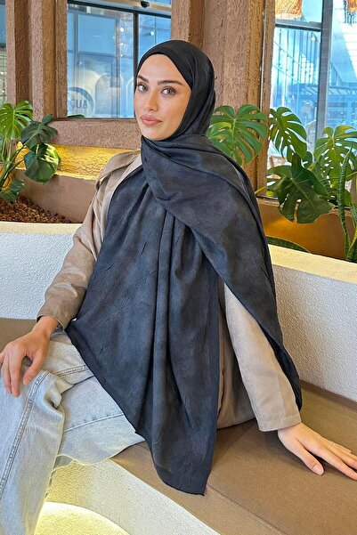 lamelif Bulut Desen Bambu Şal Siyah