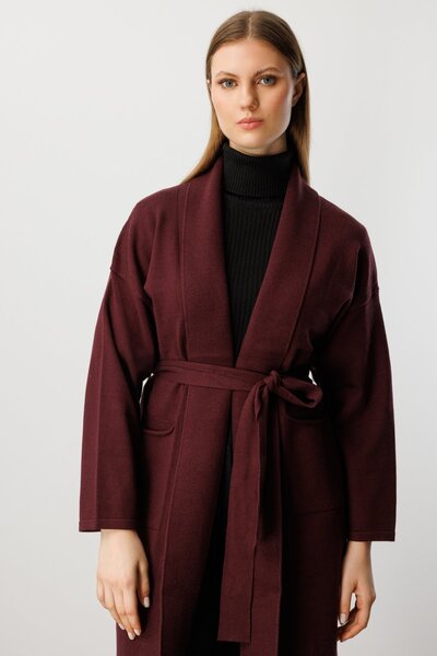 ON Beli Belted Shawl Collar Cardigan