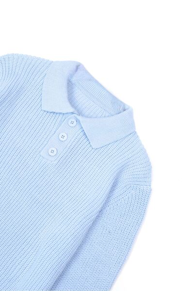 no7man Montal Blue Polo Neck Sweater