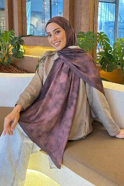 lamelif Bulut Desen Bambu Şal Gül