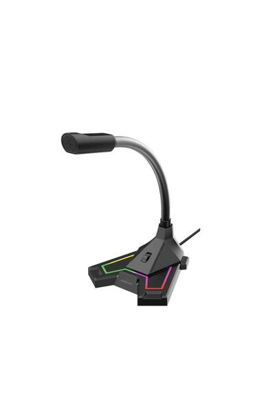 Polosmart Pgs402 Rgb Led Illuminated Wired Desktop Gaming Microphone Black