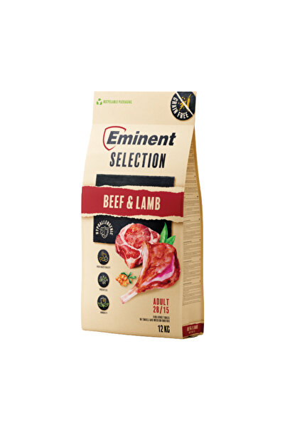 eminent Selection Adult Dry Dog Food, Beef & Lamb, Grain Free, 28/15, 12 kg