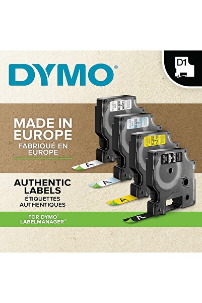 Dymo شريط D1 الأصلي، أسود على أصفر، 6 مم × 7 م