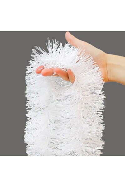 asöy Yılbaşı Ağacı Süsleme 180 Cm Kalın Sim Süsü Beyaz Noel Süsleme Garland Y...