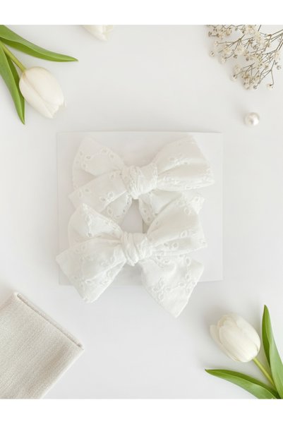chipiques Set of 2 Ecru Fisto Ballerina Bows