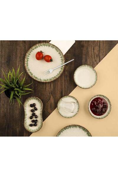 Noble Life Green Line 26 Parça Porselen Kahvaltı Takımı