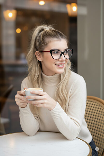 BluePepper نظارات فيانا كات آي الحديثة ذات العين القطية مع حماية من الضوء الأ...