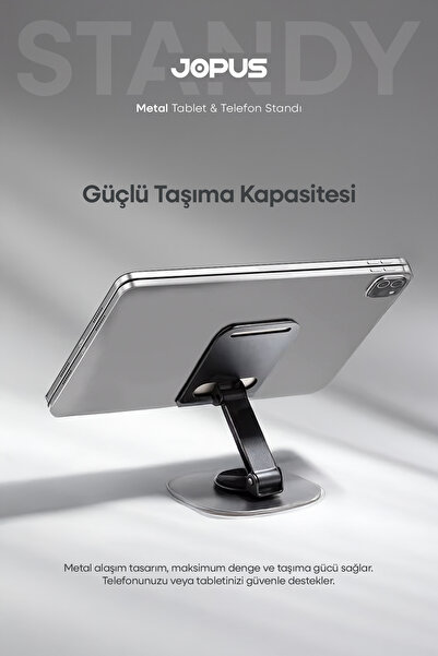 Jopus Metal 360 Rotatable Adjustable Phone and Tablet Holder Desk Top Stand Standard