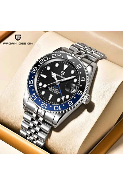 Pagani design PD-1662 men's automatic watch, GMT, Pearl DG5833GMT mechanism, stainless steel, 100m