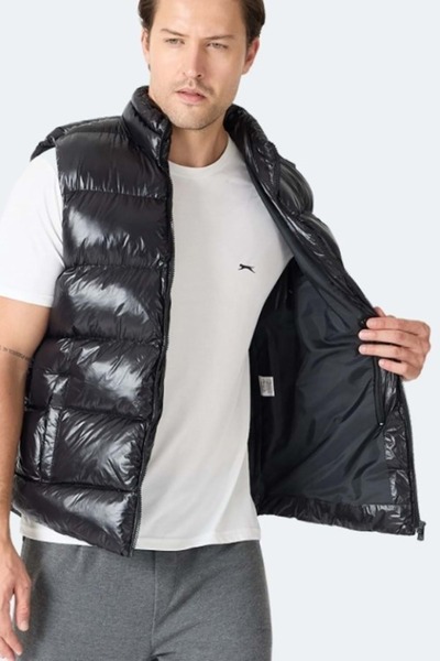 Slazenger Ανδρικό μαύρο φουσκωτό γιλέκο Havaron - Μαύρο