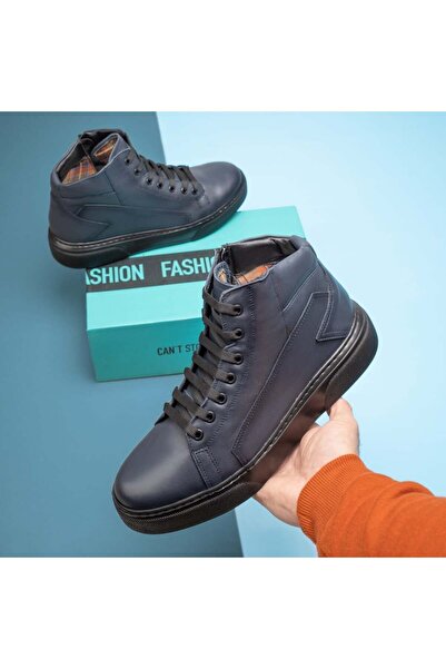 Modlet.ro Men's blue boots made of leather MOD12513